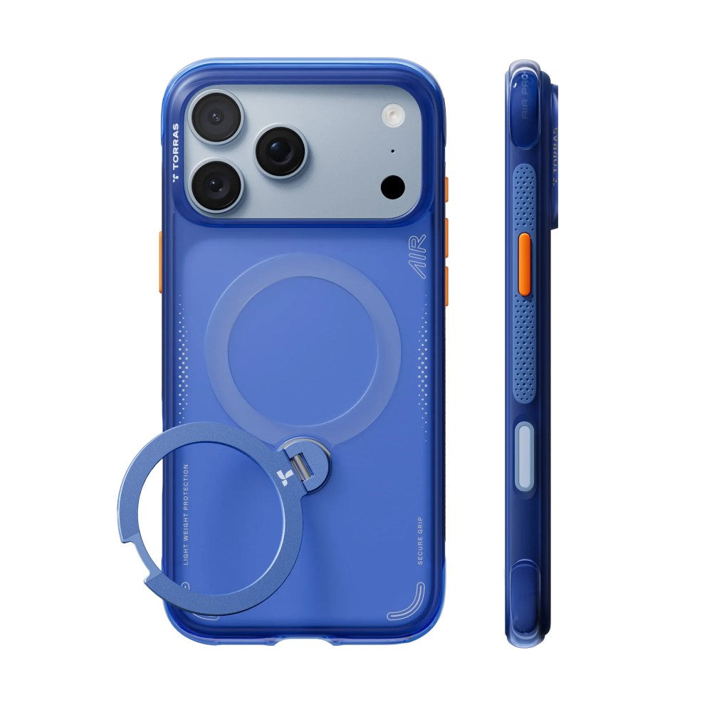 iPhone 18 Pro Max / 17 Pro Max TORRAS Ostand Q3 Air Bagside Cover - MagSafe Kompatibel - Arctic Blue