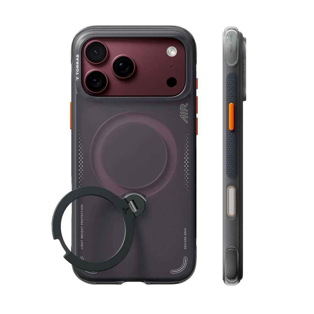 iPhone 18 Pro Max / 17 Pro Max TORRAS Ostand Q3 Air Bagside Cover - MagSafe Kompatibel - Sort