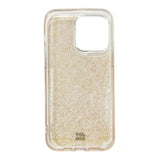 iPhone 14 Pro Max Joy Case Hybrid Glitter Bagside Cover - Gennemsigtig / Guld