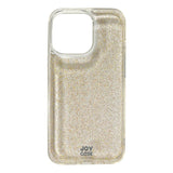 iPhone 13 Pro Joy Case Hybrid Glitter Bagside Cover - Gennemsigtig / Guld