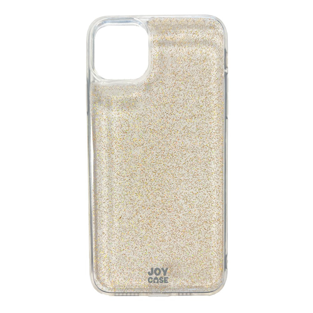 iPhone 11 Pro Max Joy Case Hybrid Glitter Bagside Cover - Gennemsigtig / Guld