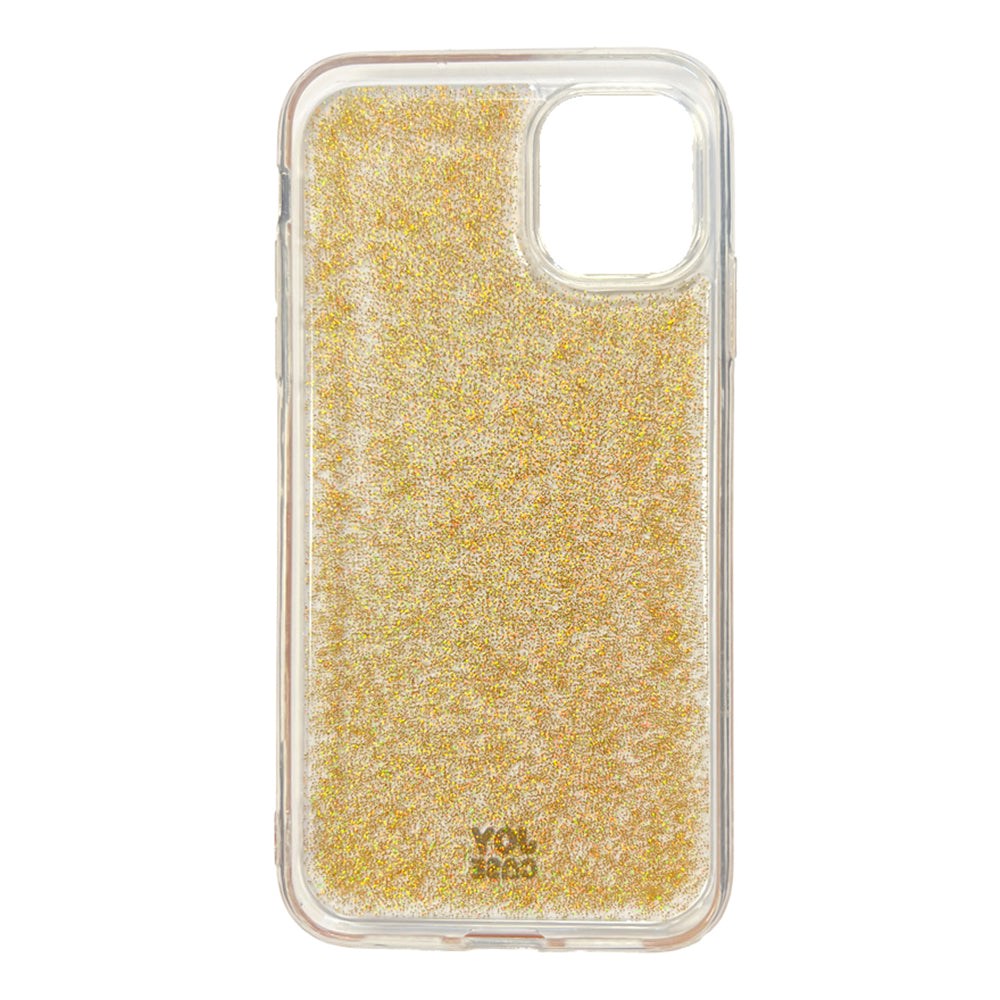 iPhone 11 Joy Case Hybrid Glitter Bagside Cover - Gennemsigtig / Guld