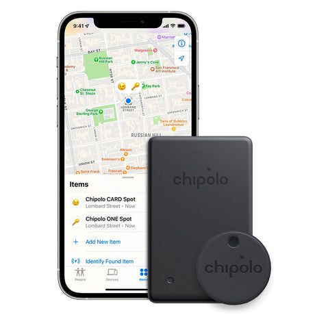 Chipolo ONE Spot & Card Spot Bundle - Kompatibel med Apple Find My - Sort