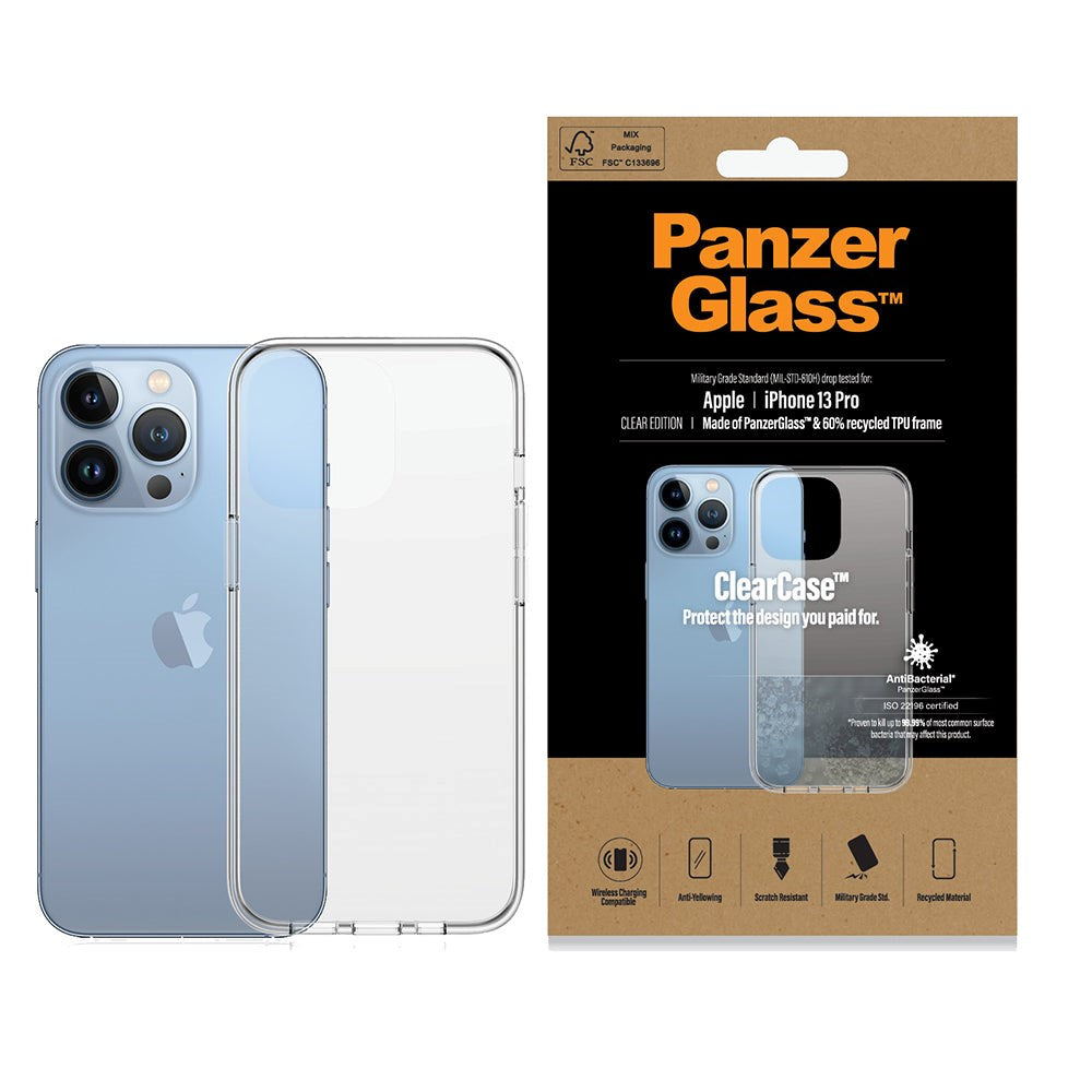 iPhone 13 Pro Cover PanzerGlass SilverBullet Antibakteriel Etui - Gennemsigtig