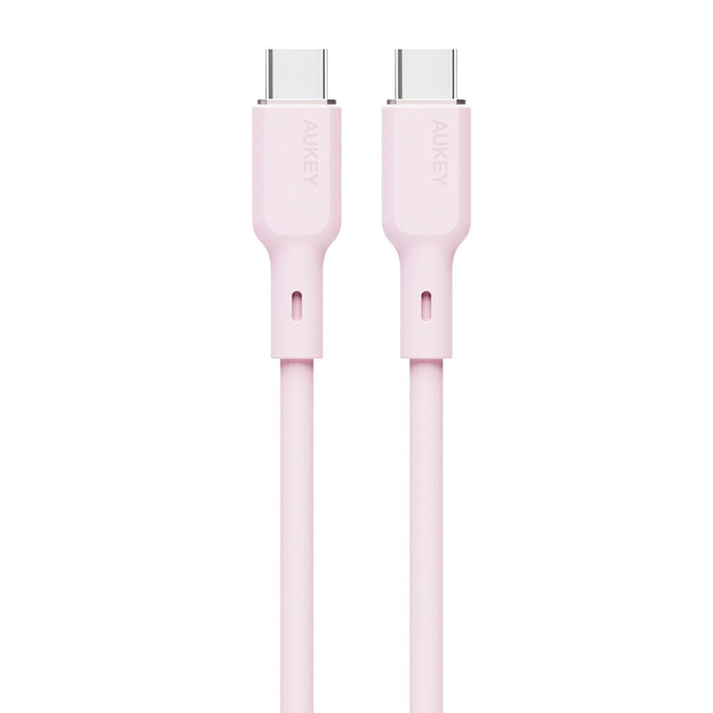 Aukey CB-SCC101 USB-C til USB-C Kabel - Flettet Nylon - 100W - 1m - Lyserød