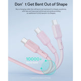 Aukey CB-SCC101 USB-C til USB-C Kabel - Flettet Nylon - 100W - 1m - Lyserød