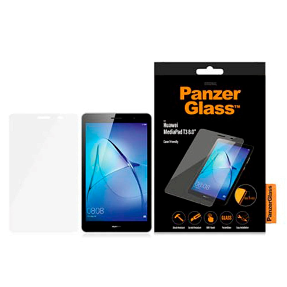 Huawei MediaPad T3 8.0'' PanzerGlass Edge-To-Edge Skærmbeskyttelse - Case Friendly - Gennemsigtig