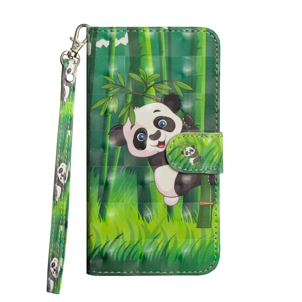 EIDERWOOD iPhone XR Læder Flip Cover m. Pung & Strop - Panda