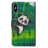 EIDERWOOD iPhone XR Læder Flip Cover m. Pung & Strop - Panda