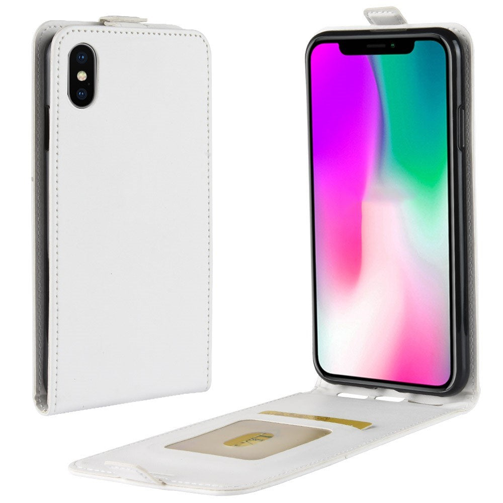 Apple iPhone XR PU Læder Flip Cover m. Kortholder - Hvid