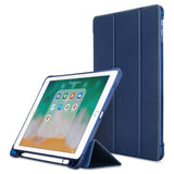 iPad 9.7 (2018-2017) / iPad Air / iPad Air 2 Tri-Fold Flip Cover m. Fleksibel Bagside - Mørkeblå