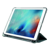 iPad 9.7 (2018-2017) / iPad Air / iPad Air 2 Tri-Fold Flip Cover m. Fleksibel Bagside - Mørkegrøn