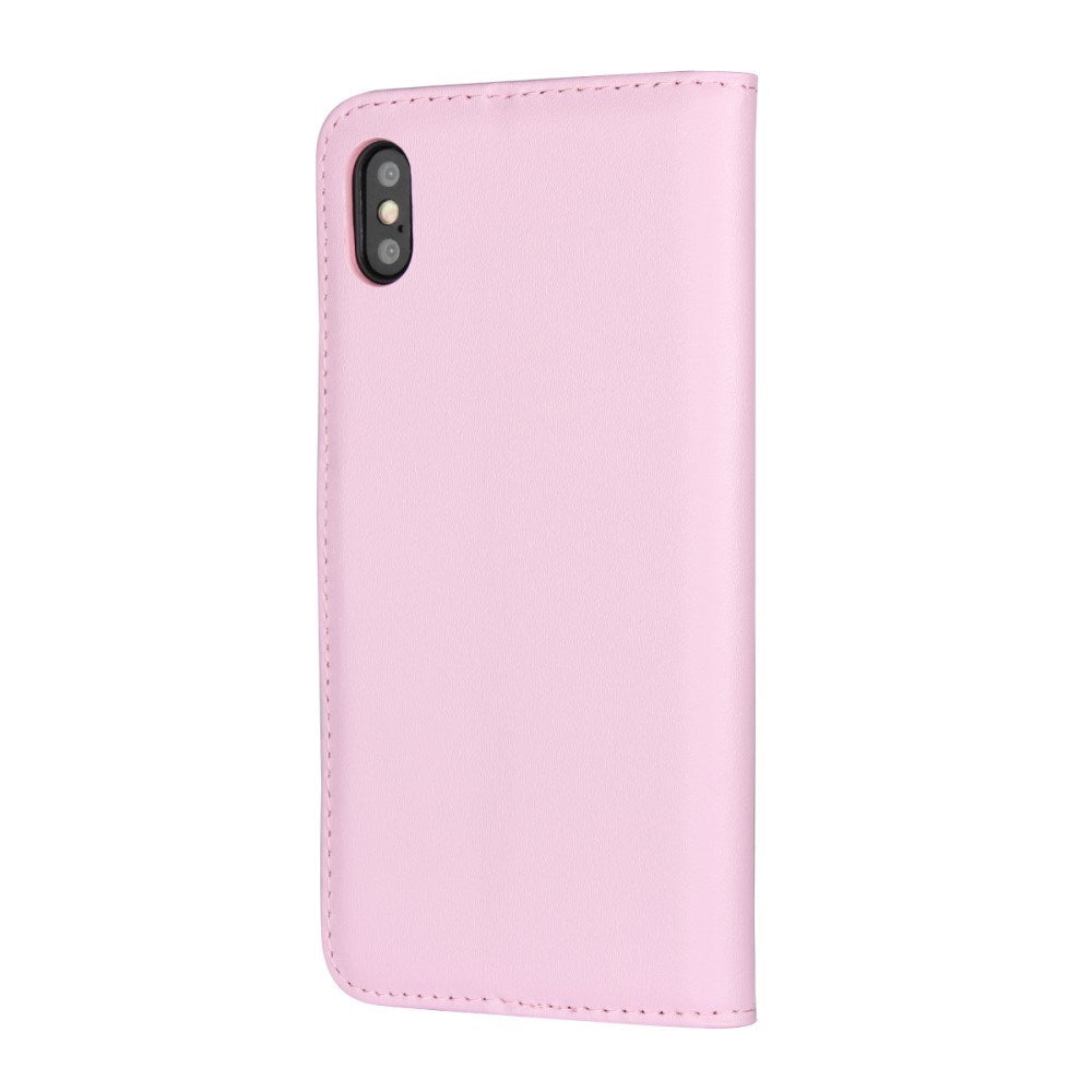 EIDERWOOD iPhone XS Max Læder Flip Cover m. Pung & Ståfunktion - Lyserød