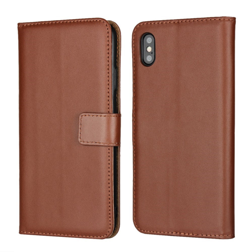 EIDERWOOD iPhone XS Max Læder Flip Cover m. Pung & Ståfunktion - Brun