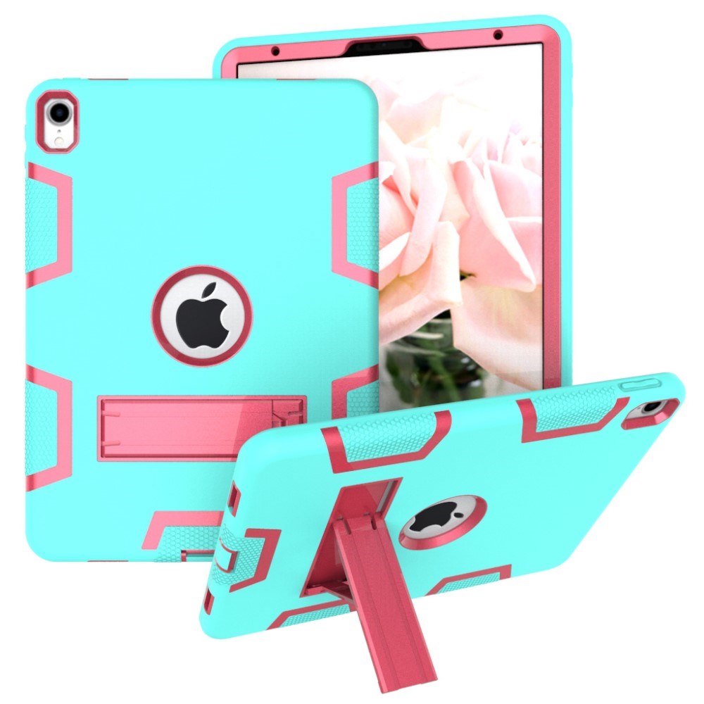 iPad Pro 11" (2018) Shock-proof Hybrid Case m. Standerfunktion - Cyan / Pink