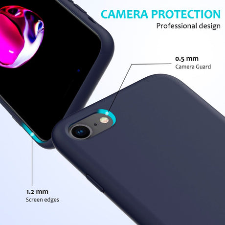 iPhone 7 / 8 / SE (2020 / 2022) Soft Silicone Cover - Mørkeblå Vol. 2