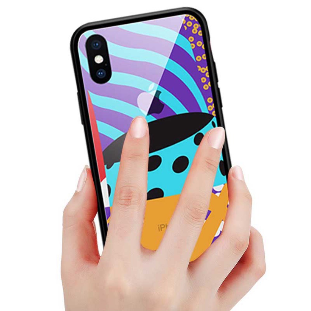 iPhone XS Max NXE Fleksibelt Fashion Cover m. Glasbagside - Blå