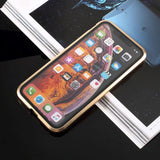 iPhone X / XS 360° Magnetisk Cover m. Glasforside & Bagside - Guld