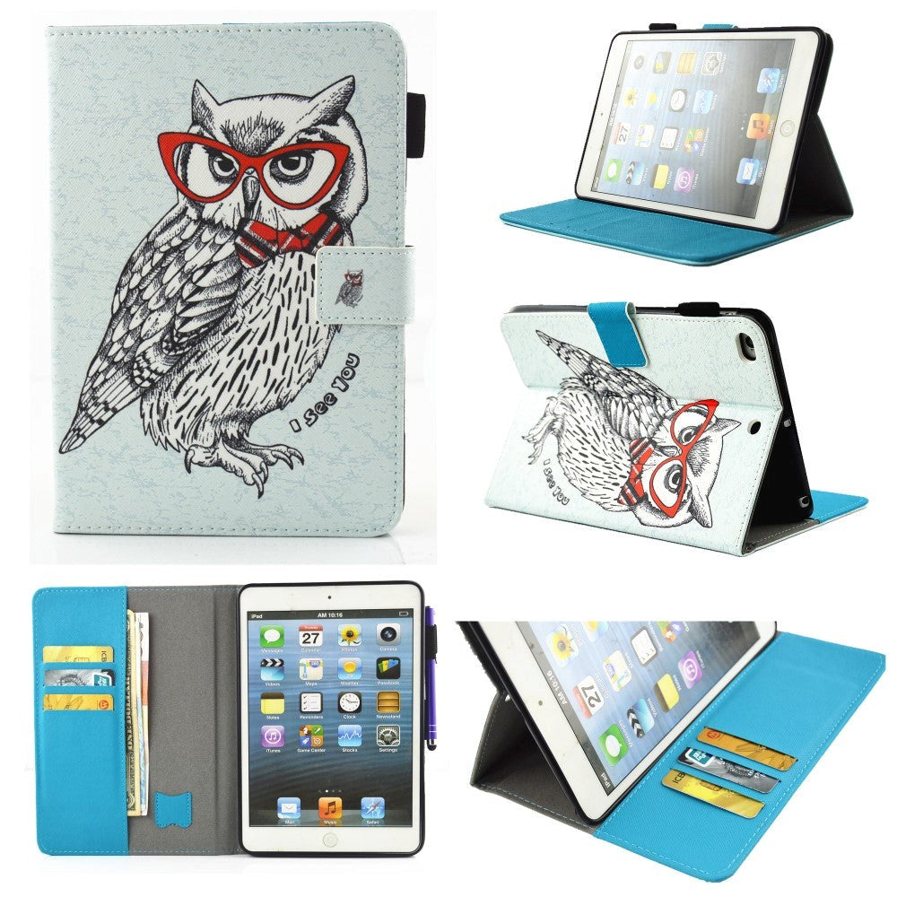 iPad Mini (2019) Cover m. Kortholder og Standerfunktion - Clewer Owl