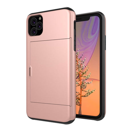 Apple iPhone 11 Hårdt Plastik Cover m. Kortholder - Rose Gold