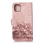 iPhone 11 Læder Flip Cover m. Pung & Print - Rose Gold