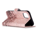 iPhone 11 Læder Flip Cover m. Pung & Print - Rose Gold