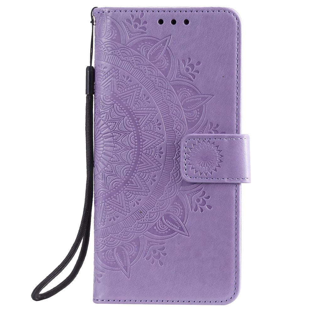 iPhone 11 Læder Cover m. Pung - Mandala Mønster Lilla