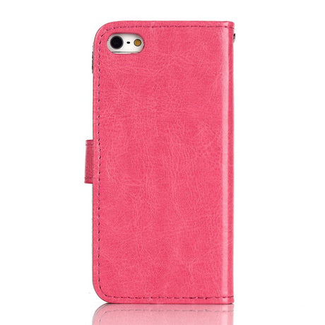 iPhone SE / 5 / 5s Wallet Læder Etui m. Pung Pink