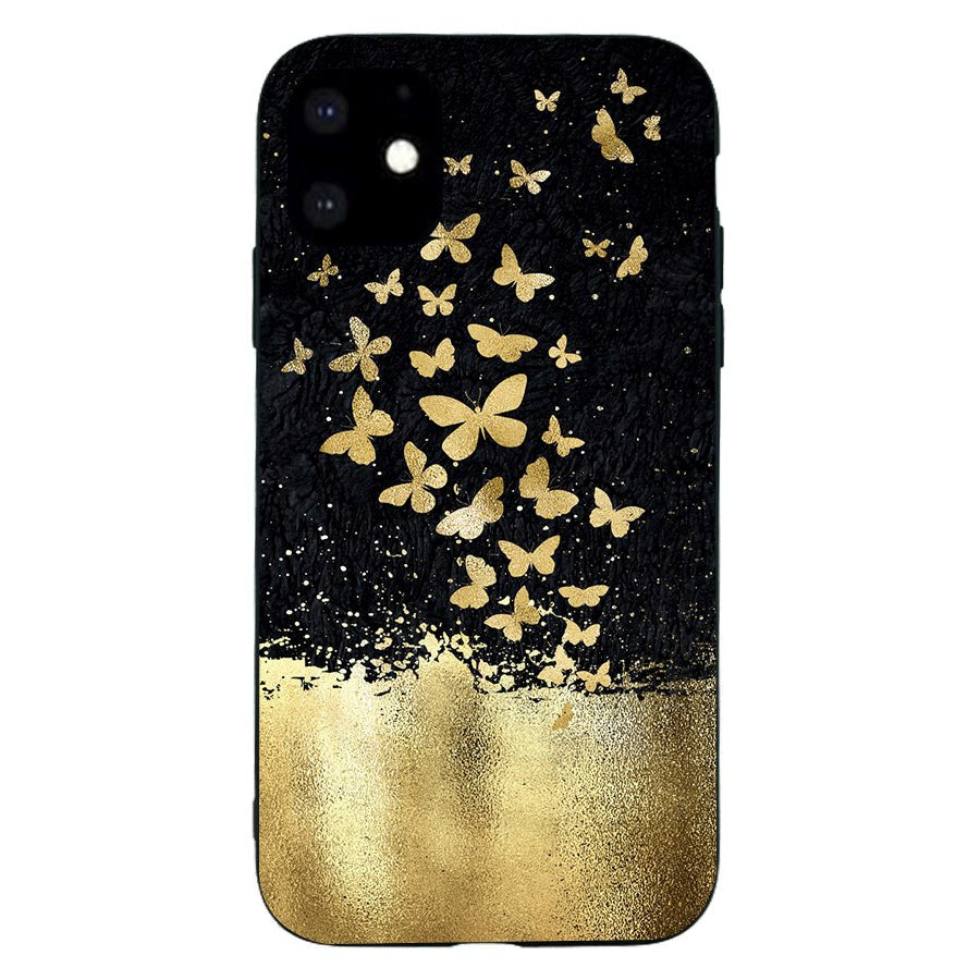 iPhone 11  Fleksibelt Plastik Cover - Guld Sommerfugle