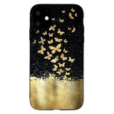 iPhone 11  Fleksibelt Plastik Cover - Guld Sommerfugle