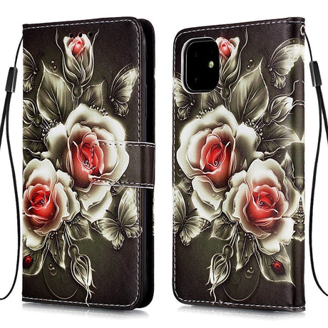 iPhone 11 Læder Cover m. Pung Roser