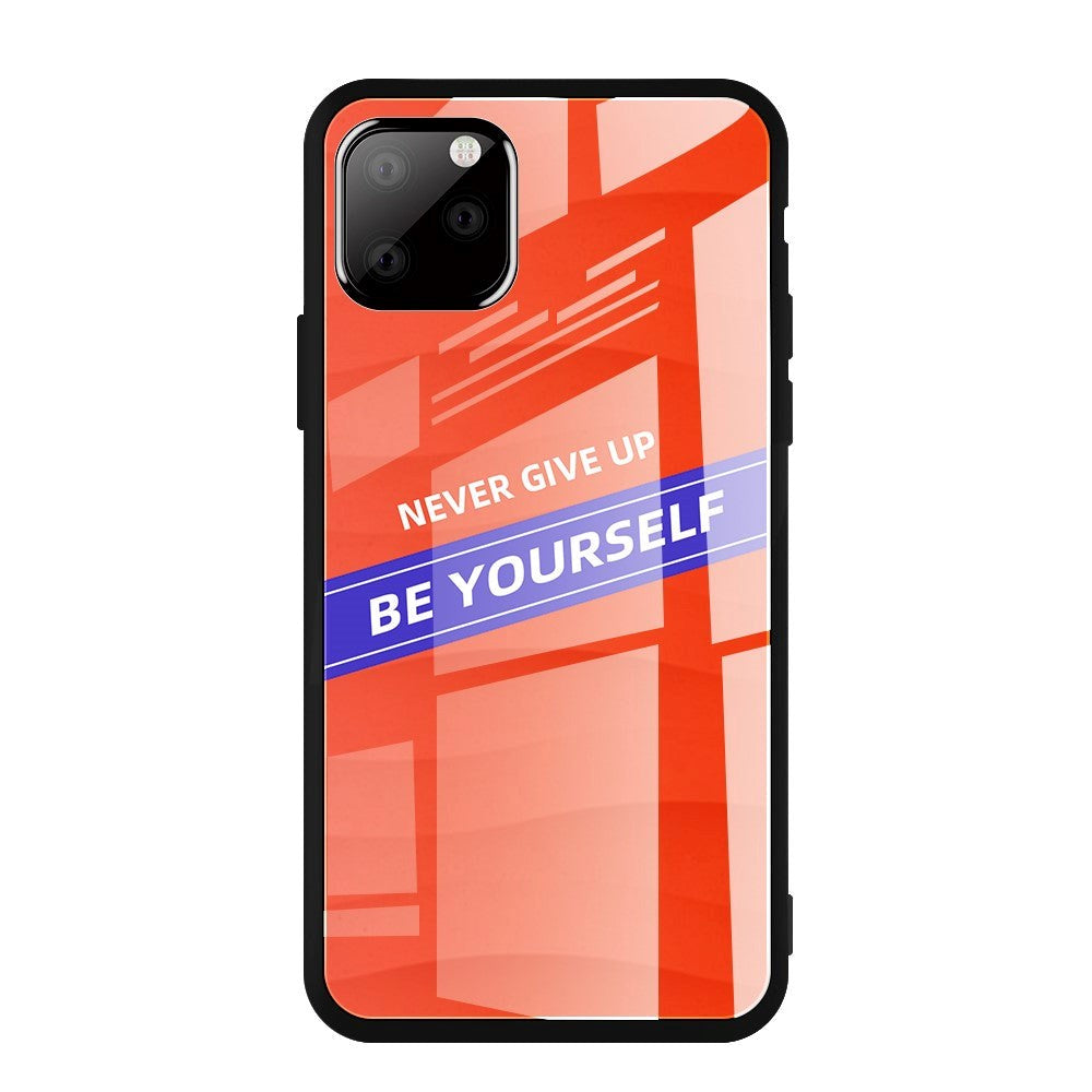 iPhone 11 Pro Max Cover m. Glasbagside - Be Yourself - Rød