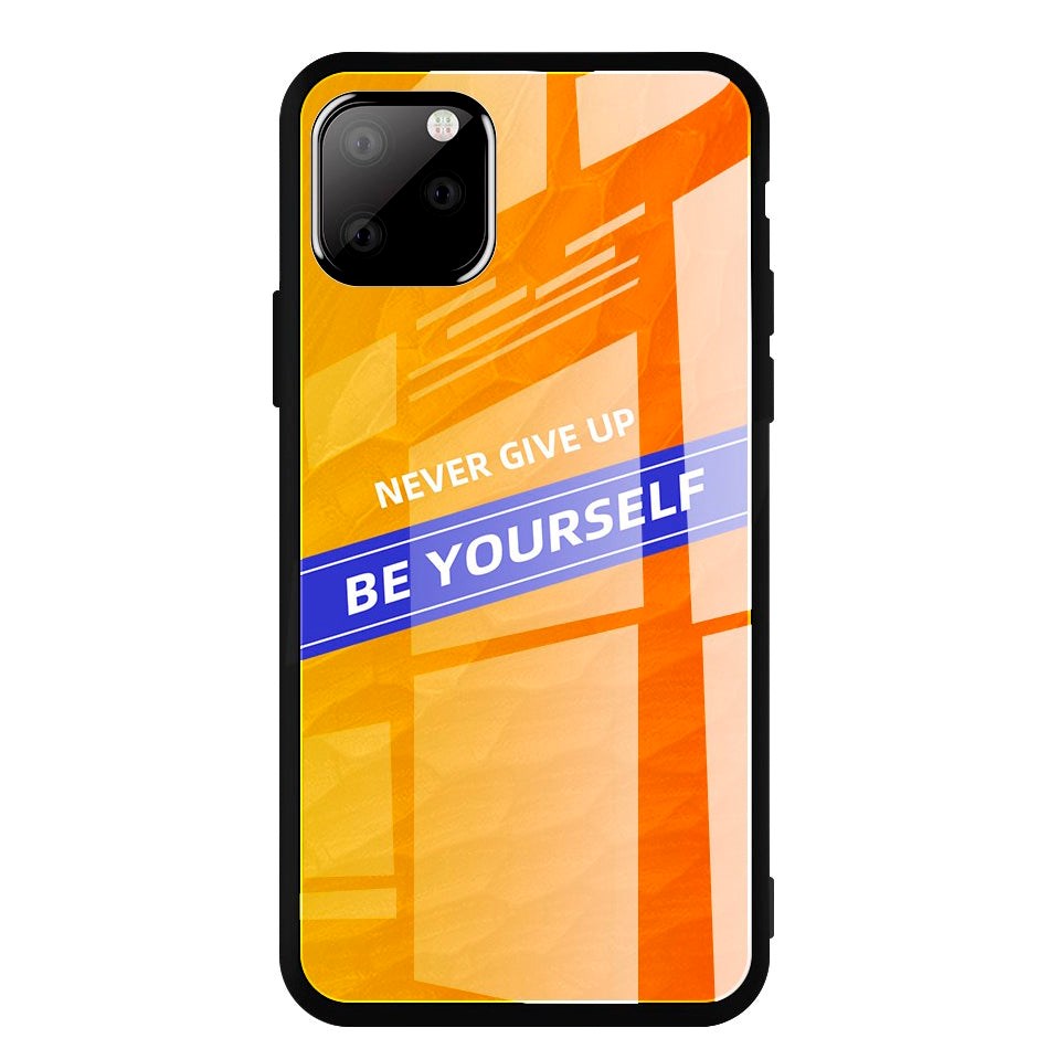 iPhone 11 Pro Max Cover m. Glasbagside - Be Yourself - Orange