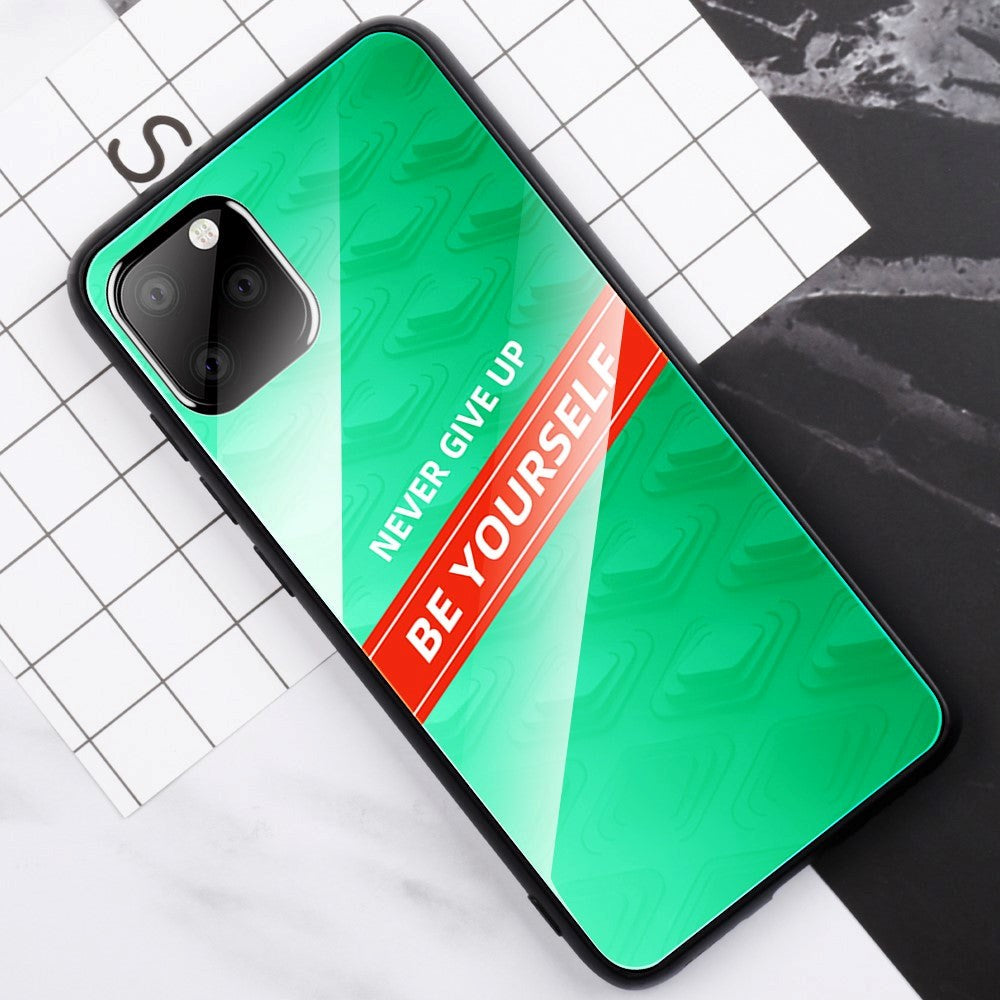 iPhone 11 Pro Max Cover m. Glasbagside - Be Yourself - Grøn