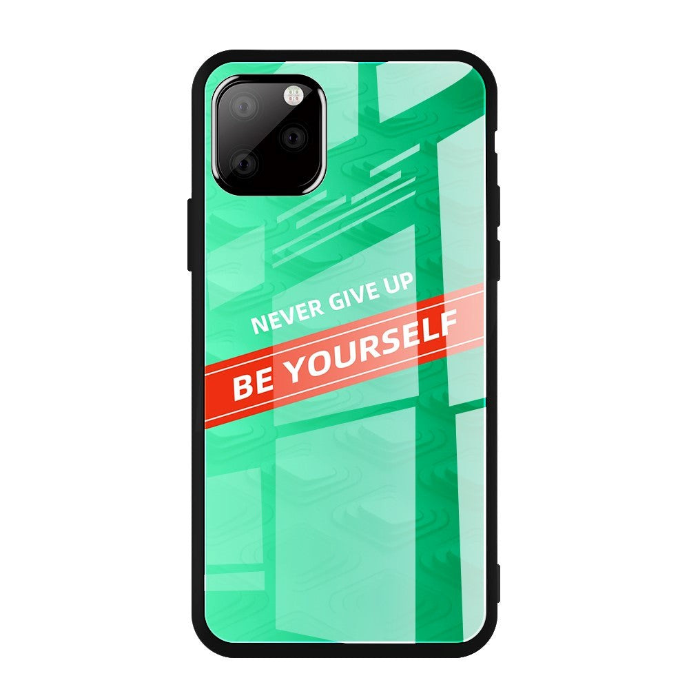 iPhone 11 Pro Max Cover m. Glasbagside - Be Yourself - Grøn