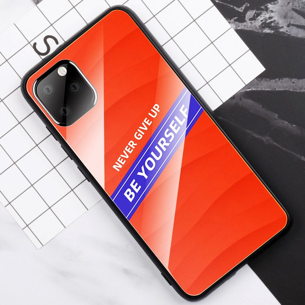 iPhone 11 Pro Cover m. Glasbagside - Be Yourself - Rød