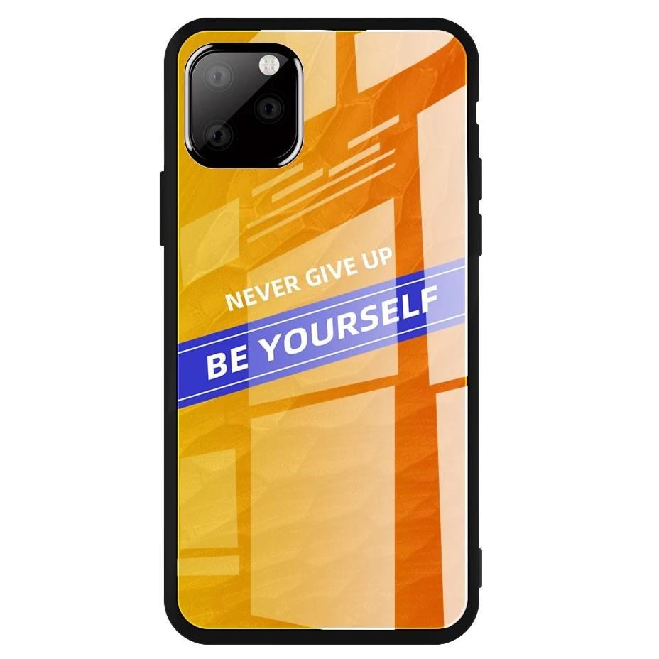 iPhone 11 Pro Cover m. Glasbagside - Be Yourself - Orange