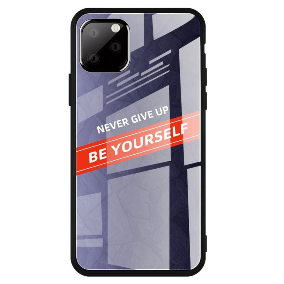 iPhone 11 Pro Cover m. Glasbagside - Be Yourself - Lilla