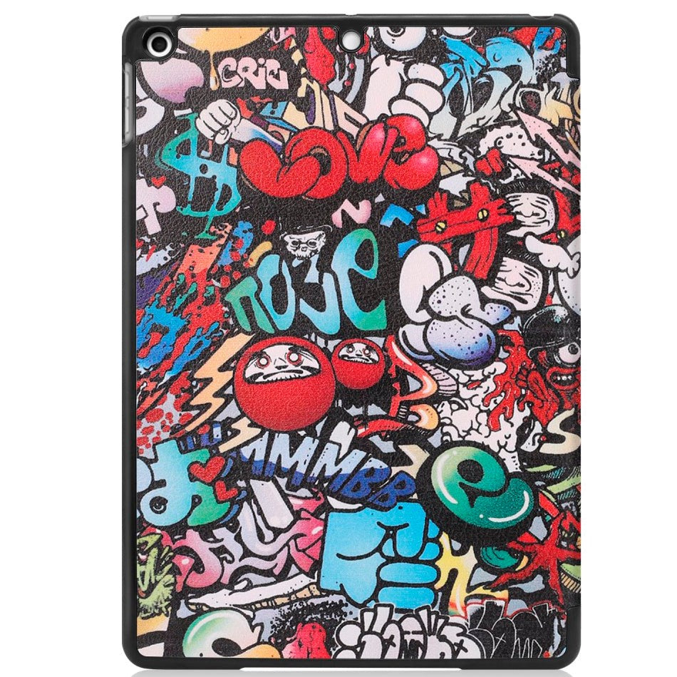 iPad 10.2" (2021 / 2020 / 2019) Læder Cover m. Tri-fold Stand - Cartoon