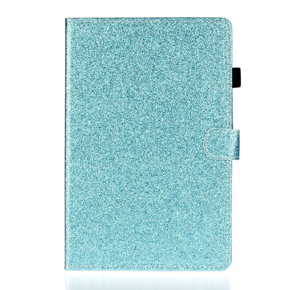 iPad 10.2" (2021 / 2020 / 2019) Glitter Cover m. Flipstander & Kortholder - Glitter Blue