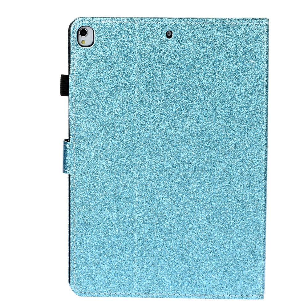 iPad 10.2" (2021 / 2020 / 2019) Glitter Cover m. Flipstander & Kortholder - Glitter Blue