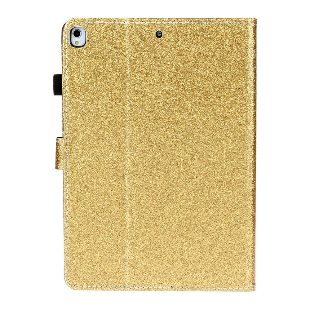 iPad 10.2" (2021 / 2020 / 2019) Glitter Cover m. Flipstander & Kortholder - Glitter Gold