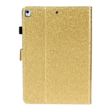 iPad 10.2" (2021 / 2020 / 2019) Glitter Cover m. Flipstander & Kortholder - Glitter Gold