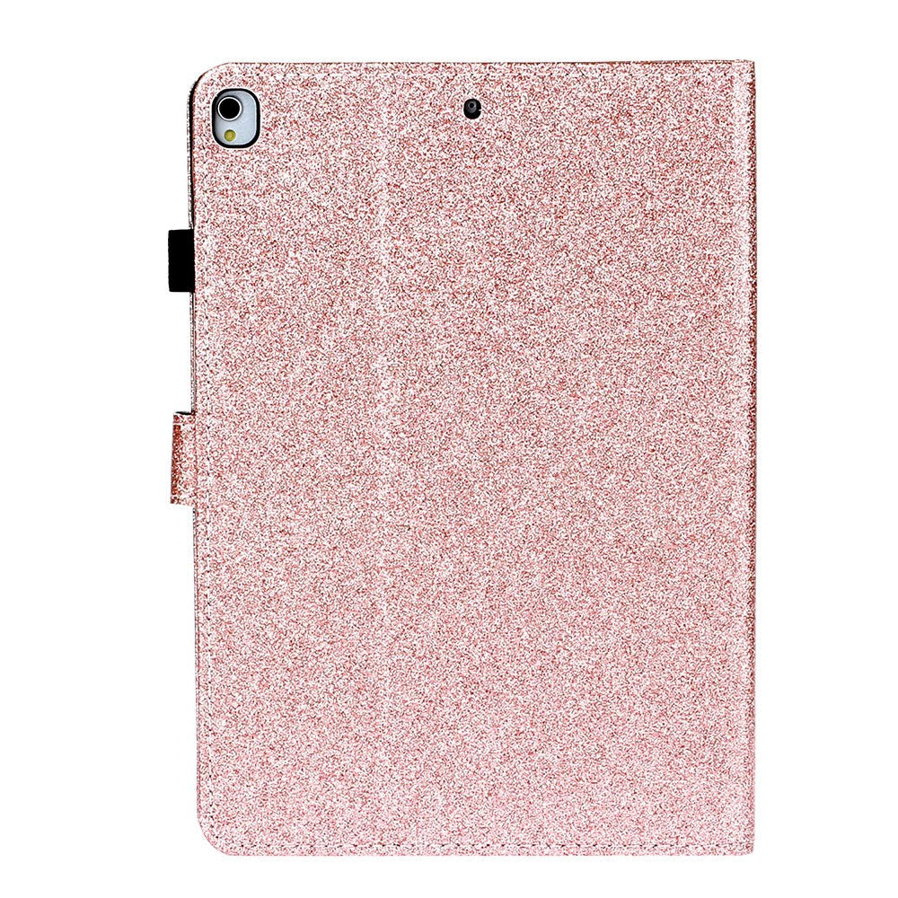 iPad 10.2" (2021 / 2020 / 2019) Glitter Cover m. Flipstander & Kortholder - Glitter Rose Gold