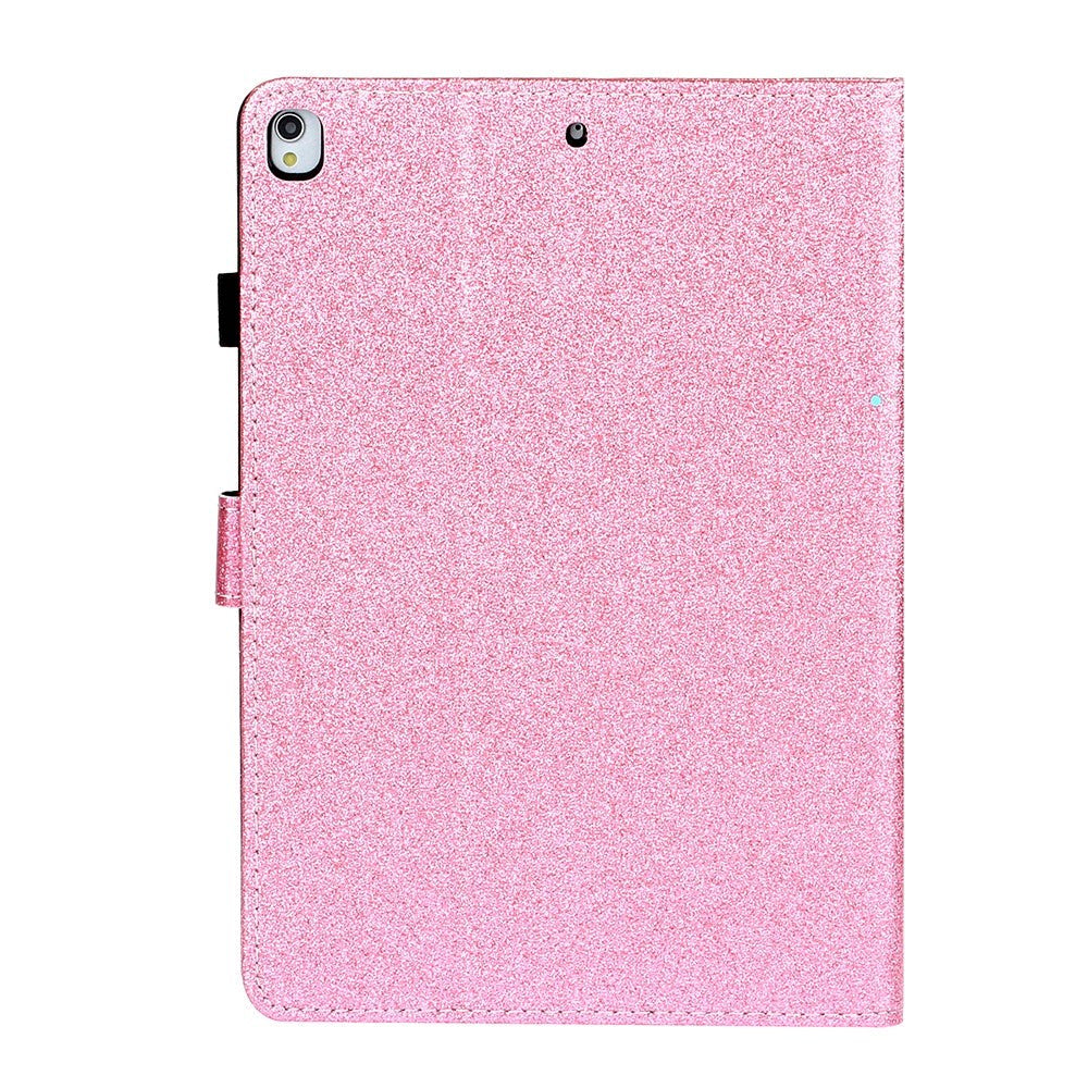 iPad 10.2" (2021 / 2020 / 2019) Glitter Cover m. Flipstander & Kortholder - Glitter Pink