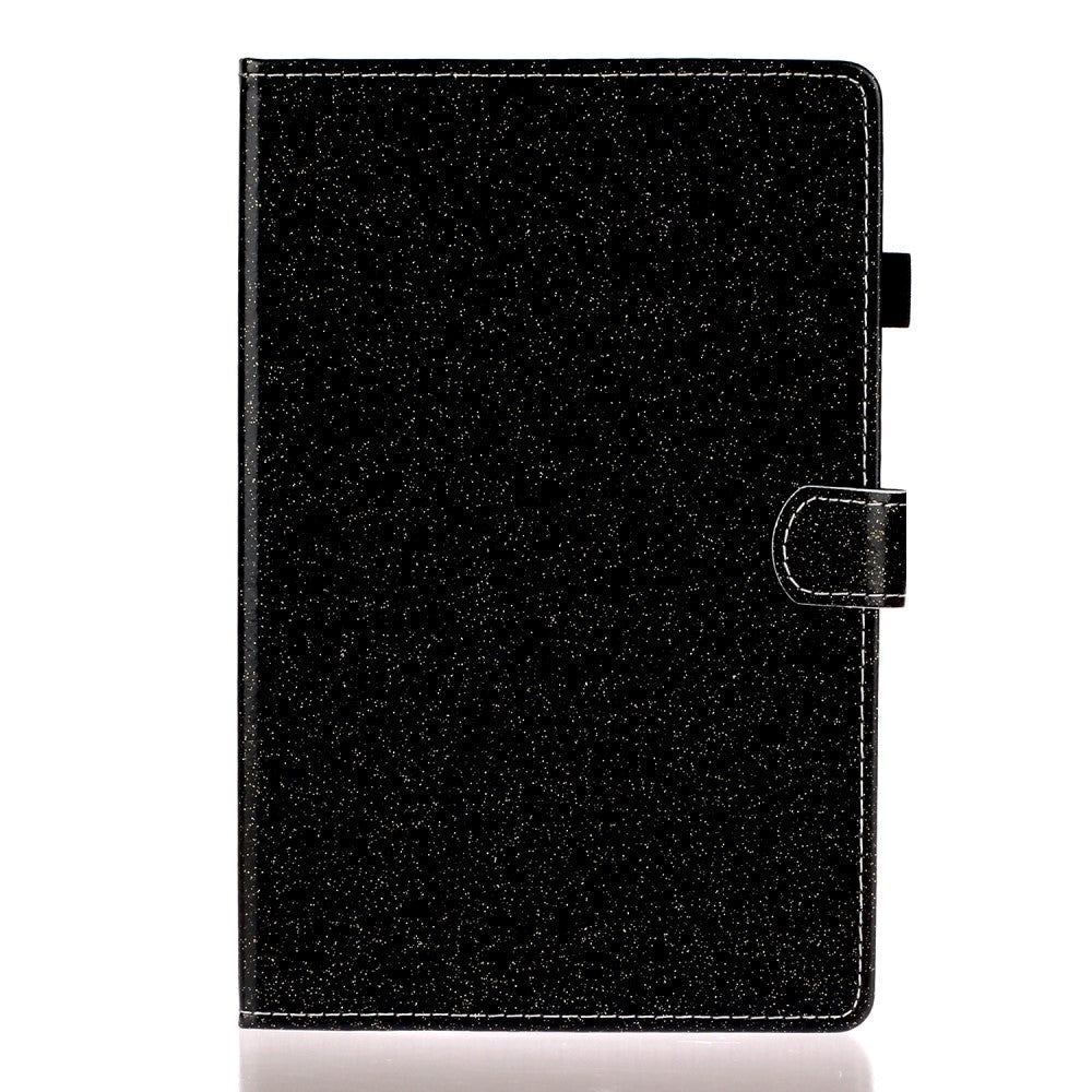 iPad 10.2" (2021 / 2020 / 2019) Glitter Cover m. Flipstander & Kortholder - Glitter Black