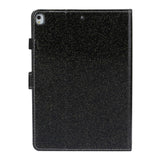 iPad 10.2" (2021 / 2020 / 2019) Glitter Cover m. Flipstander & Kortholder - Glitter Black