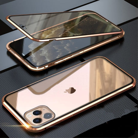 iPhone 11 Pro Metal Cover m. Glas Bagside & Forside - Guld