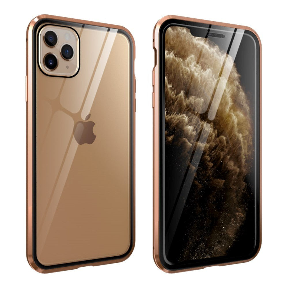 iPhone 11 Pro Metal Cover m. Glas Bagside & Forside - Guld