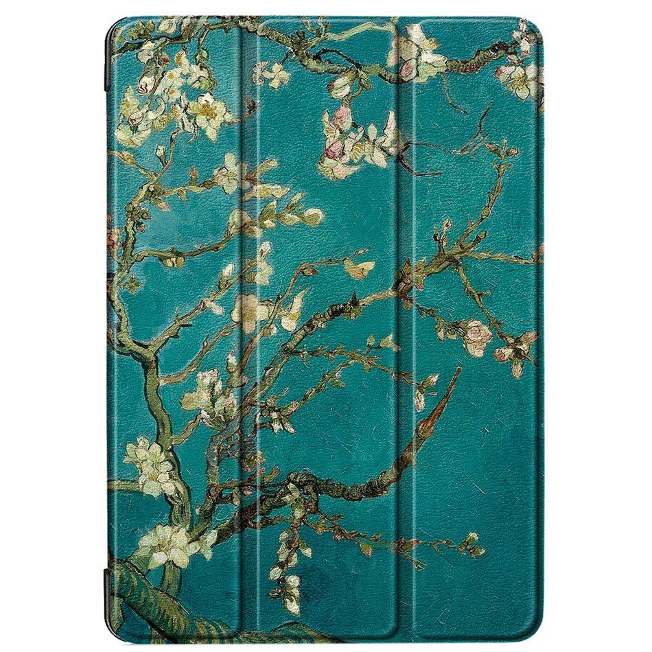 iPad 10.2" (2021 / 2020 / 2019) Læder Cover m. Tri-Fold - Hvide Blomster